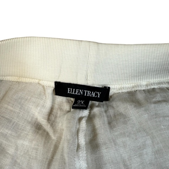 💙 Ellen Tracy Pants - 100% Linen Size 2XL Ivory - Picture 2 of 3